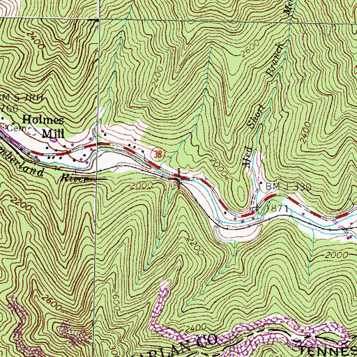 Topographic Map of Jack Bailey Branch, KY
