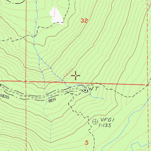 Topographic Map of Base Line Camp (historical), CA