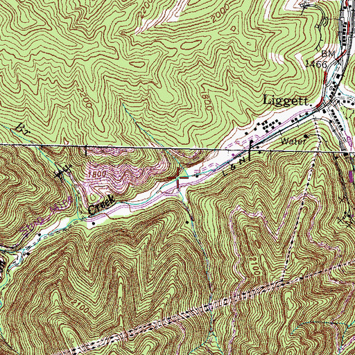 Topographic Map of John Branch Left Catron, KY