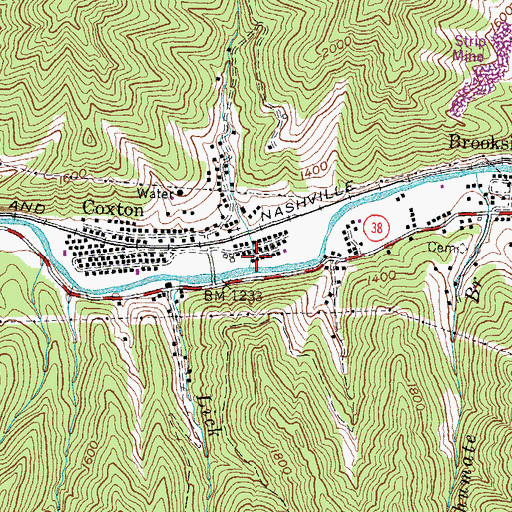 Topographic Map of Kayu Railroad Station (historical), KY