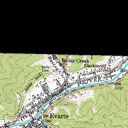 Topographic Map of Keith Railroad Station (historical), KY