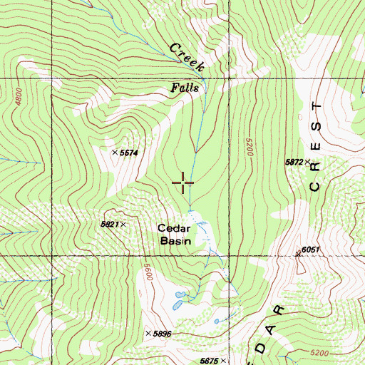 Topographic Map of Cedar Basin, CA