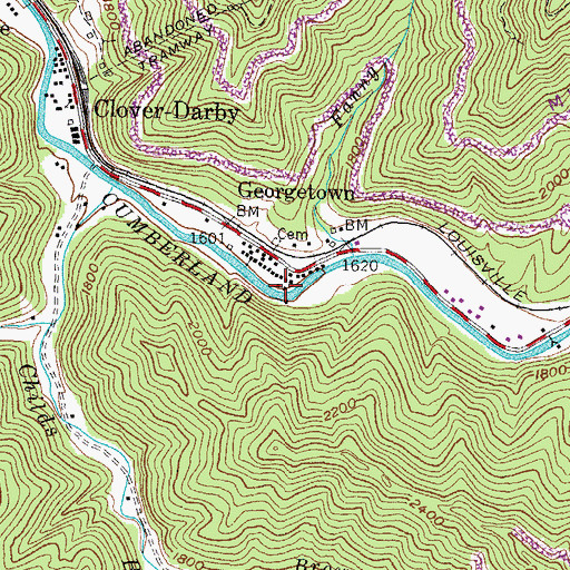 Topographic Map of Klondike Post Office (historical), KY