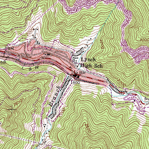 Topographic Map of Laurel Hill Branch, KY