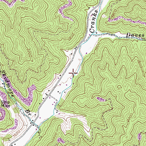 Topographic Map of Leadford Post Office (historical), KY