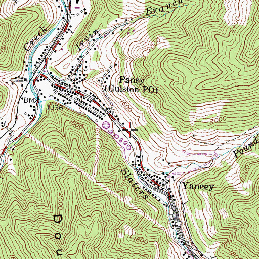 Topographic Map of Leyland Railroad Station (historical), KY