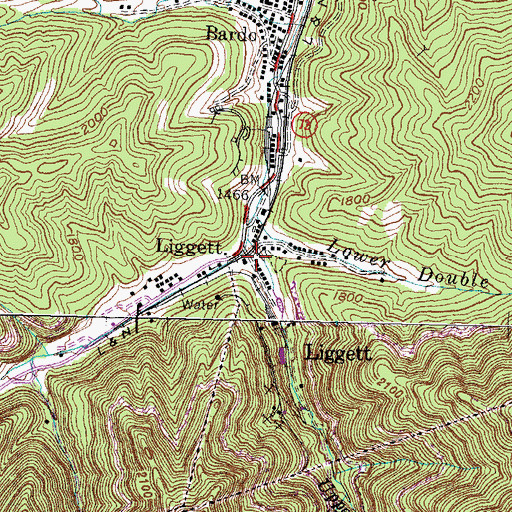 Topographic Map of Liggett Railroad Station (historical), KY