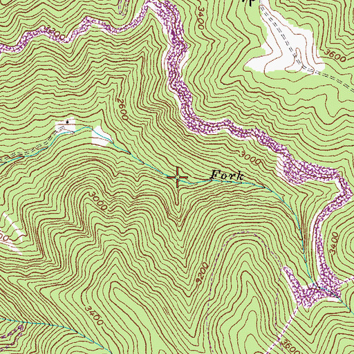 Topographic Map of Little Fork, KY