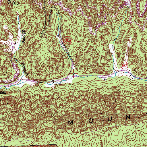 Topographic Map of Lovely Branch, KY