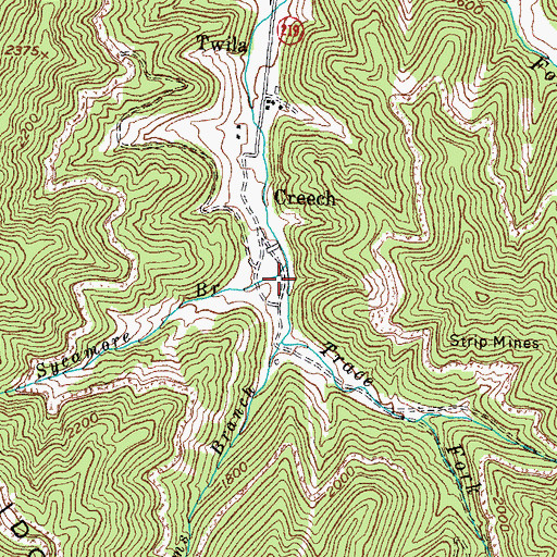Topographic Map of Low Railroad Station (historical), KY