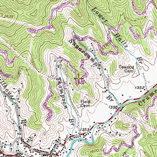 Topographic Map of Mill Ridge, KY