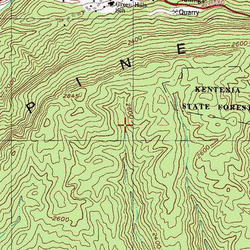 Topographic Map of Natures Bathing Pool, KY
