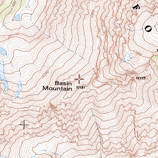 Topographic Map of Basin Mountain, CA