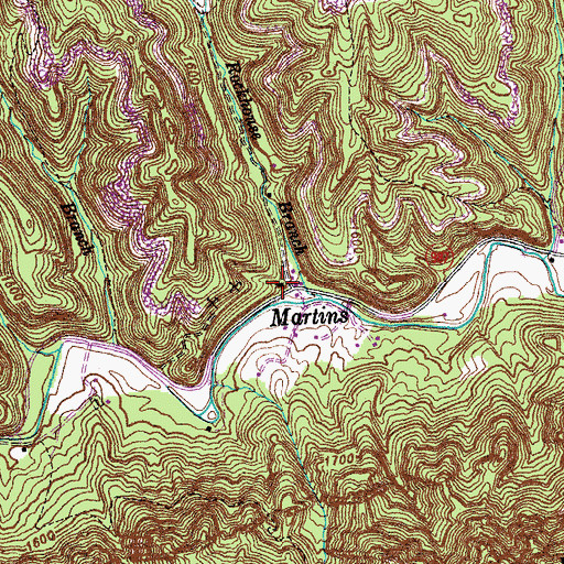 Topographic Map of Peepace Store (historical), KY