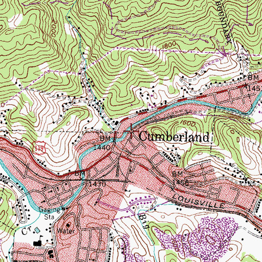 Topographic Map of Poor Fork Railroad Station (historical), KY