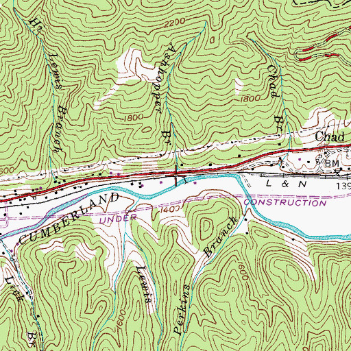 Topographic Map of Raybon Railroad Station (historical), KY