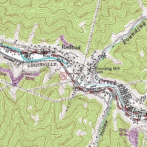 Topographic Map of Redbud Post Office (historical), KY