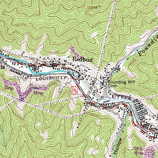 Topographic Map of Redbud School (historical), KY