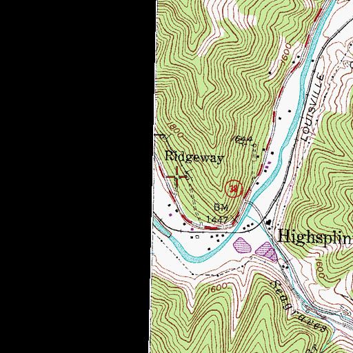 Topographic Map of Ridgeway Post Office (historical), KY