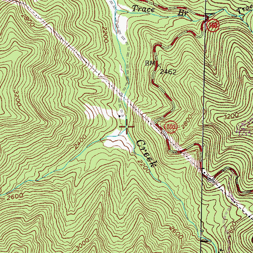Topographic Map of Right Fork Looney Creek, KY