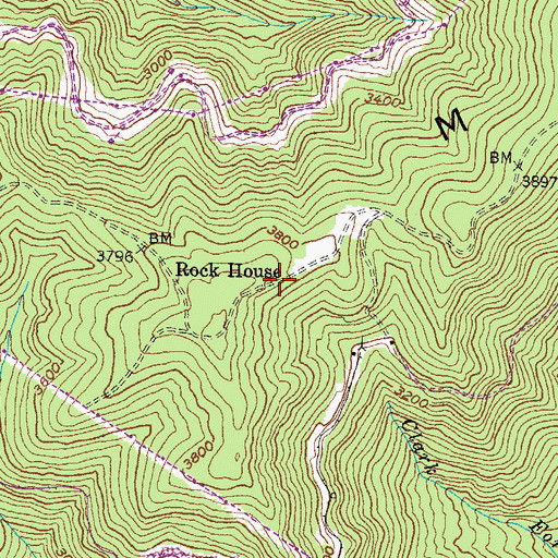 Topographic Map of Rockhouse Ridge, KY