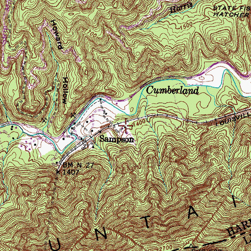 Topographic Map of Sampson Post Office (historical), KY