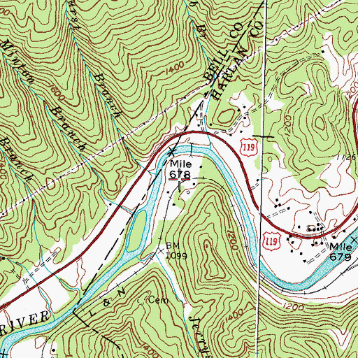 Topographic Map of Sanborn Railroad Station (historical), KY