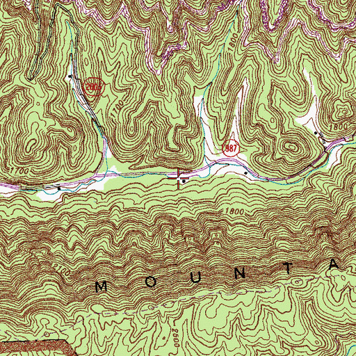 Topographic Map of Saylor Post Office (historical), KY