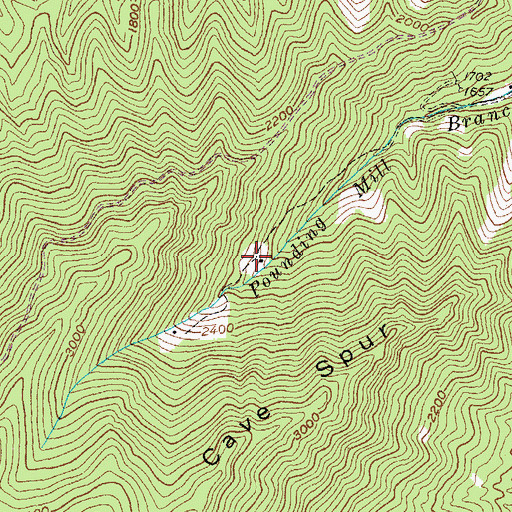 Topographic Map of Sourwood Gap, KY