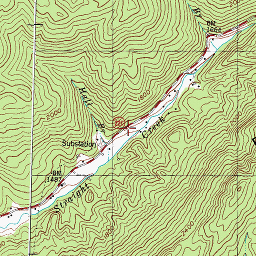 Topographic Map of Straight Creek School (historical), KY