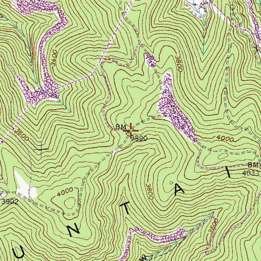 Topographic Map of Sugar Gap, KY