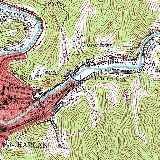 Topographic Map of Tasker Railroad Station (historical), KY