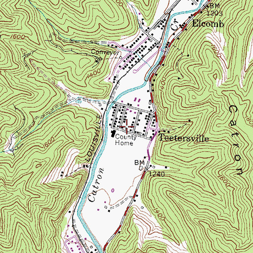 Topographic Map of Tettersville Post Office (historical), KY
