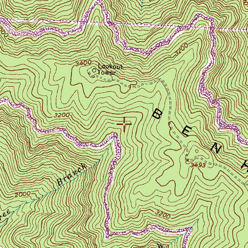 Topographic Map of The Town Rocks, KY
