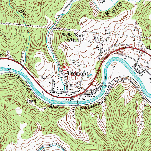 Topographic Map of Tremont Post Office (historical), KY