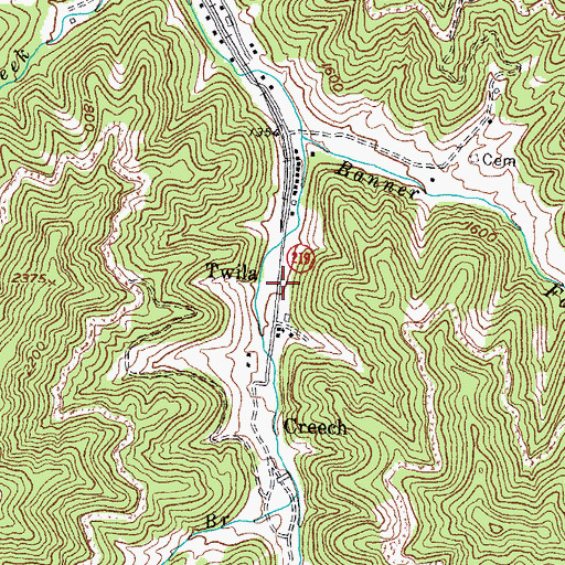 Topographic Map of Twila Post Office (historical), KY