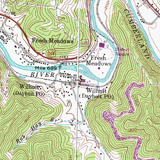 Topographic Map of Wilhoit Railroad Station (historical), KY