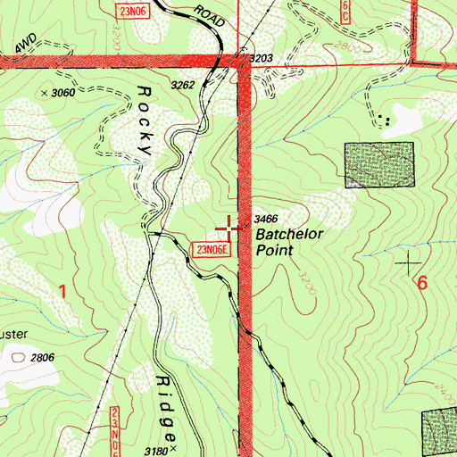 Topographic Map of Batchelor Point, CA