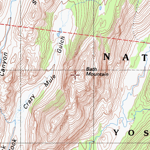 Topographic Map of Bath Mountain, CA