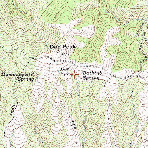 Topographic Map of Bathtub Spring, CA