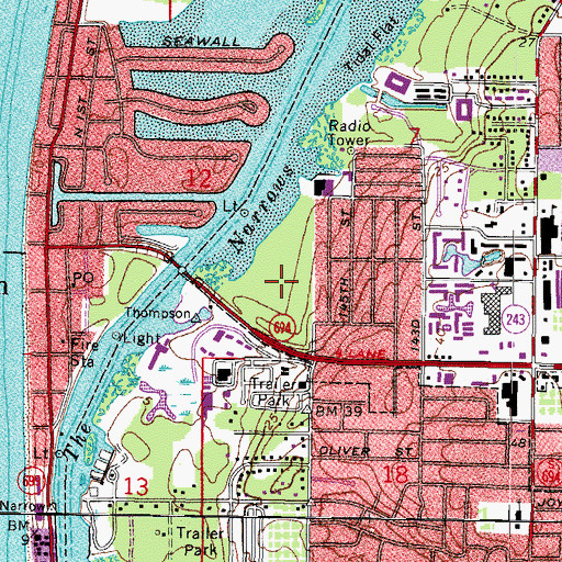Topographic Map of George C McGough Nature Park, FL