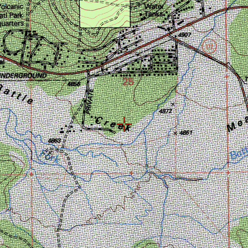 Topographic Map of Battle Creek Meadows, CA