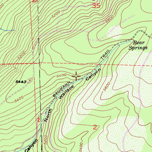Topographic Map of Baumann Trail, CA