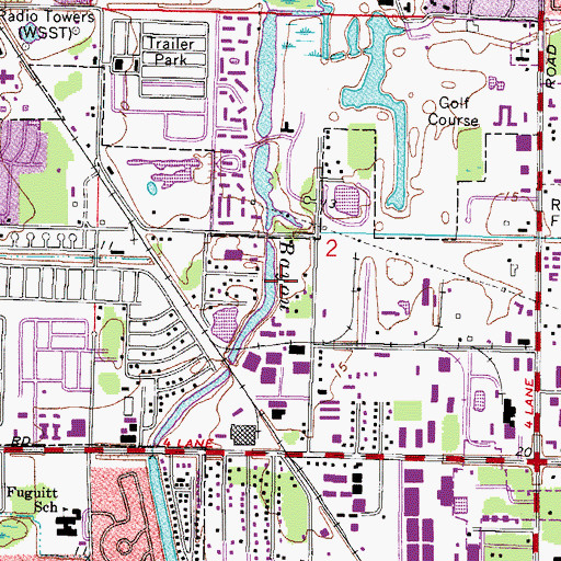 Topographic Map of Largo Central Park Nature Preserve, FL