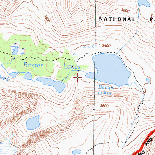 Topographic Map of Baxter Creek, CA