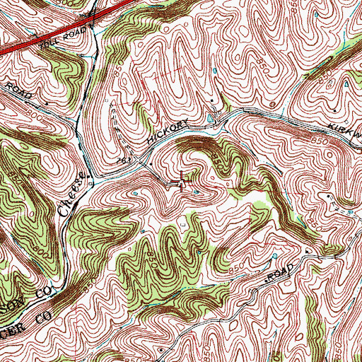 Topographic Map of Alford Post Office (historical), KY