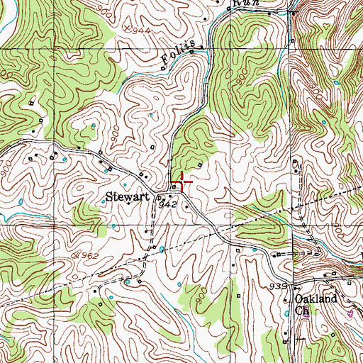 Topographic Map of Antioch United Methodist Church (historical), KY