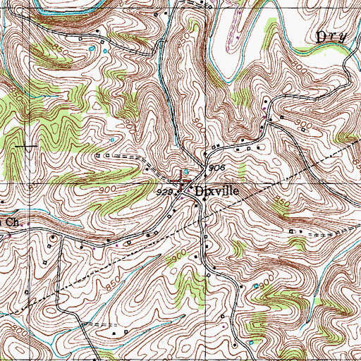 Topographic Map of Bac Post Office (historical), KY
