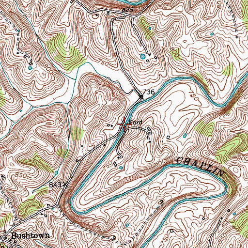 Topographic Map of Barney V Brewer Mill (historical), KY