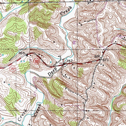 Topographic Map of Bestonia Post Office (historical), KY